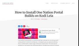 
							         How to Install One Nation Portal Builds on Kodi Leia 18.1 (2019)								  
							    