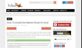 
							         How To Install One Nation Portal On Kodi - TvBoxBee								  
							    