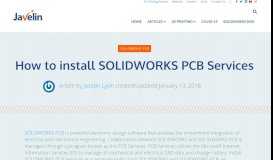 
							         How to install SOLIDWORKS PCB Services correctly								  
							    