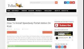 
							         How To Install Speedway Portal Addon On Kodi - TvBoxBee								  
							    