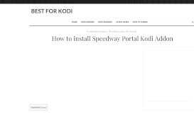 
							         How to install Speedway Portal Kodi Addon - Best for Kodi								  
							    