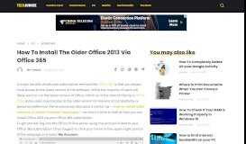 
							         How to Install the Older Office 2013 via Office 365 - TekRevue								  
							    