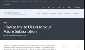 
							         How to Invite Users to your Azure Subscription – The Flying Maverick								  
							    