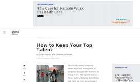 
							         How to Keep Your Top Talent - Harvard Business Review								  
							    
