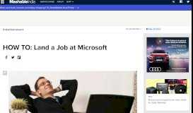 
							         HOW TO: Land a Job at Microsoft - Mashable								  
							    