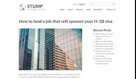 
							         How to land a job that will sponsor your H-1B visa | Stump & Associates								  
							    