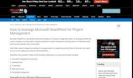 
							         How to leverage Microsoft SharePoint for Project Management ...								  
							    