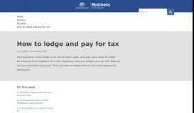 
							         How to lodge and pay tax | business.gov.au								  
							    