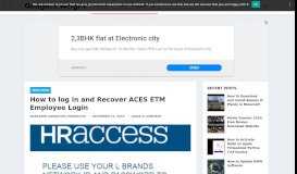 
							         How to log in and Recover ACES ETM Employee Login								  
							    