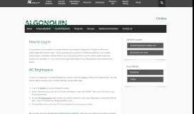 
							         How to Log In - Centre for Continuing & Online ... - Algonquin College								  
							    