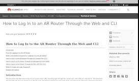
							         How to Log In to an AR Router Through the Web and CLI ...								  
							    