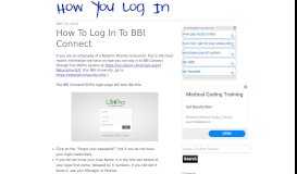 
							         How To Log In To BBI Connect								  
							    
