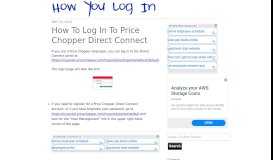 
							         How To Log In To Price Chopper Direct Connect								  
							    