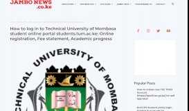 
							         How to log in to Technical University of Mombasa student online portal ...								  
							    
