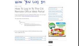 
							         How To Log In To The Citi Remote Office Web Portal								  
							    