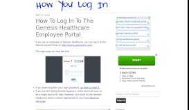 
							         How To Log In To The Genesis Healthcare Employee Portal ...								  
							    
