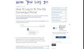 
							         How To Log In To The My Convergys Portal								  
							    