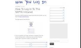 
							         How To Log In To The SEPTA Intranet								  
							    