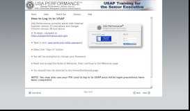 
							         How to Log In to USAP - USAP Training for the Senior Executive								  
							    