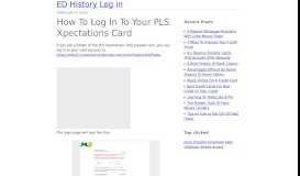 
							         How To Log In To Your PLS Xpectations Card - edhistorica								  
							    