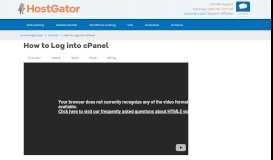 
							         How to Log into cPanel « HostGator.com Support Portal								  
							    