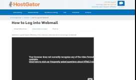 
							         How to Log into Webmail « HostGator.com Support Portal								  
							    