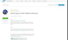 
							         How to log on to SAP JAM (for externals) | SAP Blogs								  
							    