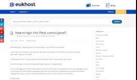 
							         How to login into Plesk control panel? - eUKhost								  
							    