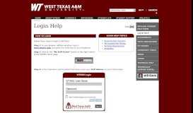 
							         How to Login - Student Technology Support Portal - West Texas A&M ...								  
							    