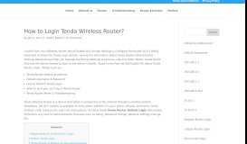 
							         How to Login Tenda Wireless Router - Routerlogin								  
							    