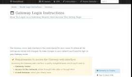 
							         How To Login to a Gateway Router And Access The Setup ...								  
							    