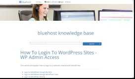 
							         How to Login to a WordPress Site - Bluehost - Bluehost Control Panel								  
							    