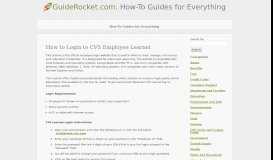 
							         How to Login to CVS Employee Learnet - GuideRocket.com								  
							    