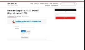 
							         How to login to FRSC Portal Recruitment 2018 - Jobs Mate NG								  
							    