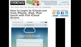 
							         How to Login to iCloud.com from iPhone, iPad, iPod touch with Full ...								  
							    