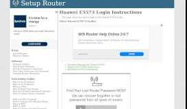 
							         How to Login to the Huawei E5573 - SetupRouter								  
							    