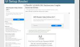 
							         How to Login to the Pirelli V226N1W Swisscom - SetupRouter								  
							    