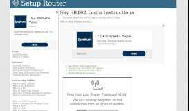 
							         How to Login to the Sky SR102 - SetupRouter								  
							    