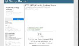 
							         How to Login to the ZTE MF90 - SetupRouter								  
							    