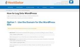 
							         How to Login to WordPress « HostGator.com Support Portal								  
							    