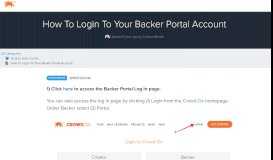
							         How To Login To Your Backer Portal Account - Crowd Ox Help Docs								  
							    