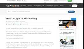 
							         How To Login To Your Hosting - Pickaweb								  
							    