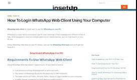 
							         How To Login WhatsApp Web Client Using Your Computer								  
							    