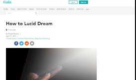 
							         How to Lucid Dream: Lucid Dreaming Guide and Benefits | Gaia								  
							    