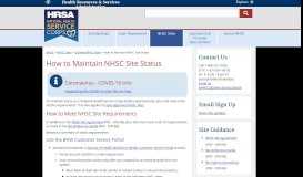 
							         How to Maintain NHSC Site Status | NHSC								  
							    