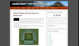 
							         How To Make An End Portal In Minecraft – Minecraft Information								  
							    
