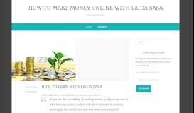 
							         HOW TO MAKE MONEY ONLINE WITH FAIDA SASA – Free ...								  
							    
