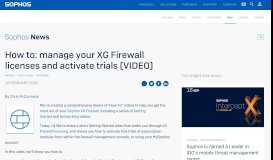 
							         How to: manage your XG Firewall licenses and ... - Sophos News								  
							    