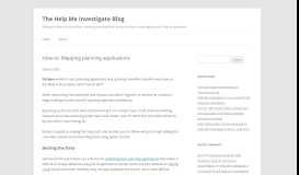 
							         How-to: Mapping planning applications | The Help Me Investigate Blog								  
							    