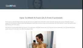 
							         How To Meet N Fuck On A Free Fuckbook								  
							    